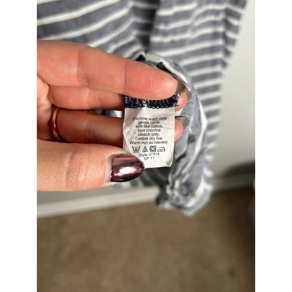 J.Crew Striped Olivia Shift Mini Dress Size 10/12 Drawstring Pockets Women’s - Picture 5 of 6